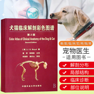 犬猫临床解剖彩色图谱第2版 兽医书籍大全董军陈耀星主译小动物内科学职业兽医用书动物医学教材宠物医生工具书籍猫犬诊断医疗