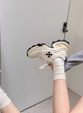 【sheii苏茵茵同款】增高7.5cm~十字花厚底休闲运动鞋女老爹鞋跑