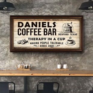美式工业风咖啡店墙面装饰画复古餐厅咖啡馆挂画咖啡豆海报壁画