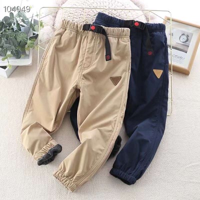 男童加绒软壳冲锋裤防水2024新款秋冬儿童户外防风裤加厚男孩裤子