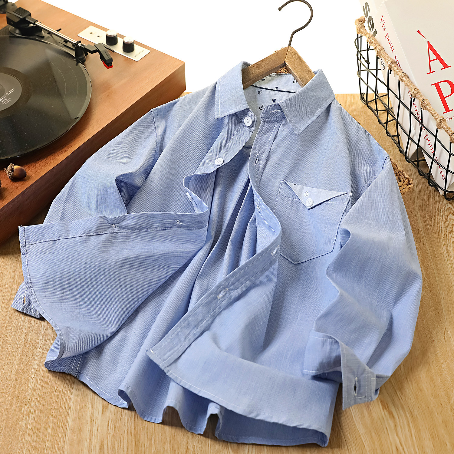 男童纯棉条纹衬衫2026春秋新款儿童中大童男孩宽松衬衣帅气外套,童装/婴儿装/亲子装,衬衫,淘宝优惠券,粉丝福利购,淘宝优惠卷