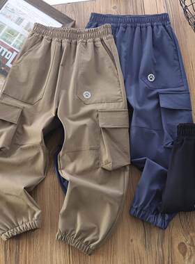 男童工装登山裤裤春秋款