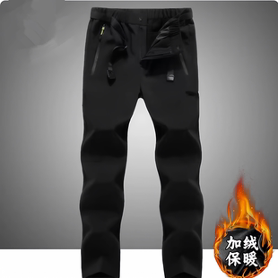 冬季户外冲锋裤男女加绒加厚防风防水裤徒步登山防寒裤滑雪软壳裤