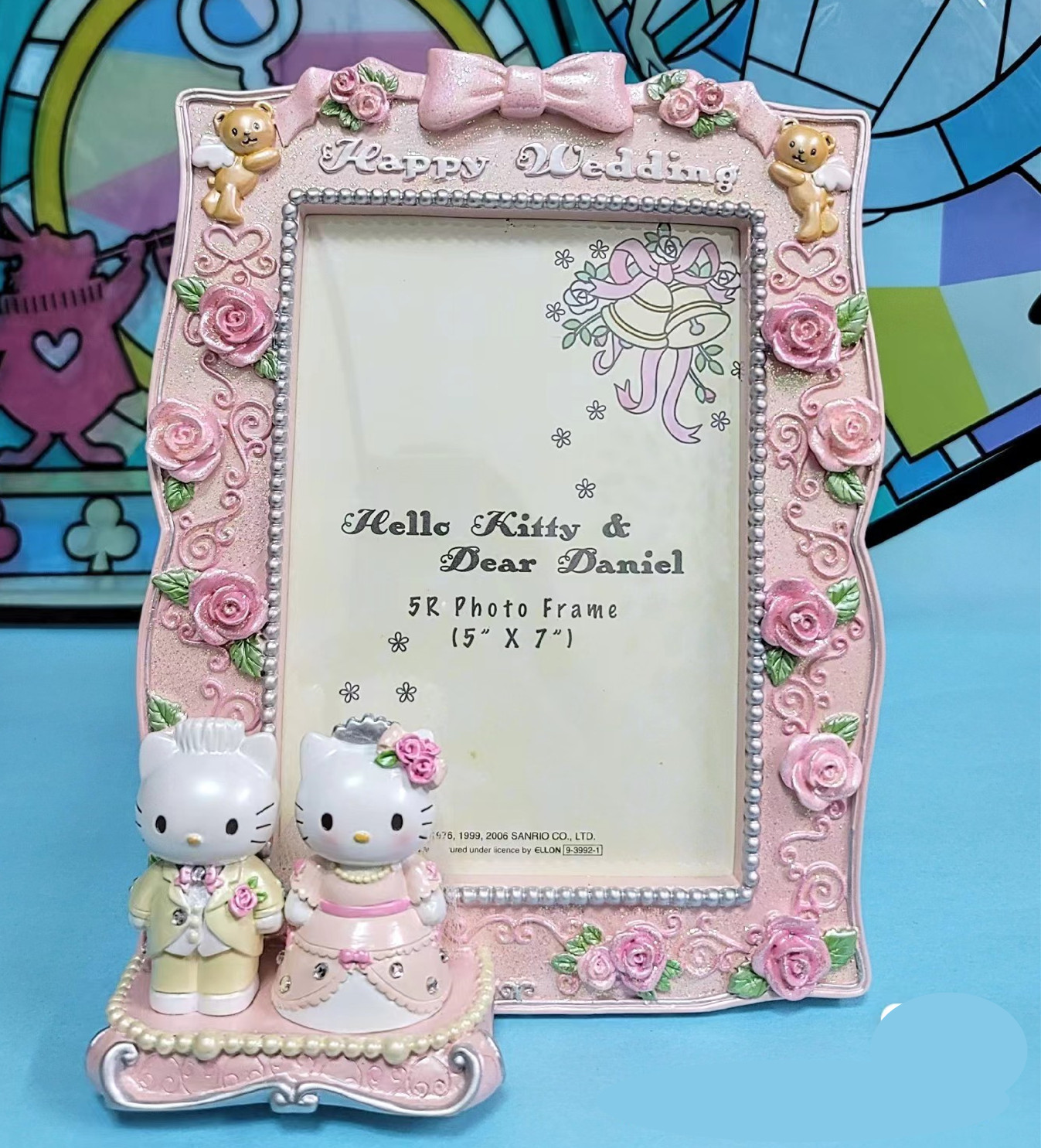 超大7寸婚礼喜庆结婚 三丽鸥hello kitty猫KT树脂相框送礼工艺品