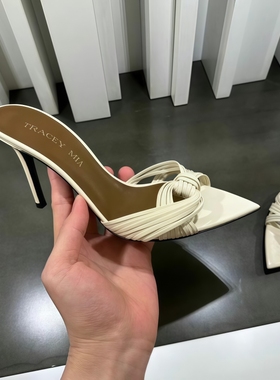 2025年夏新款尖头半拖鞋高跟鞋女细跟性感一字带外穿百搭凉拖鞋女