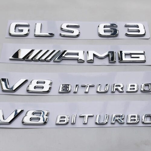 适用奔驰GLS63字标AMG改装车标尾标V8BITURBO叶子板Benz侧标