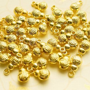 迷你实心葫芦聚宝盆装饰物招财摆件开业乔迁配件小礼品合金装饰品