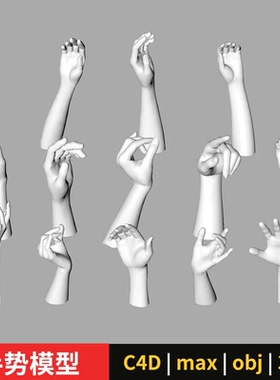 2026 3d max | C4D | 犀牛手势模型人手姿势/手掌fbx obj stl 3dm