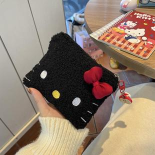 原创hellokitty化妆包可爱毛茸茸耳机口红姨妈巾收纳包大容量卡包