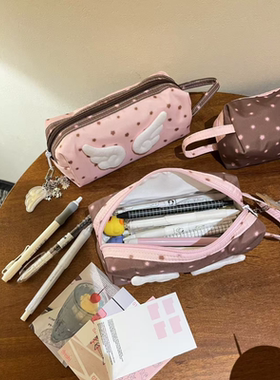 初高中可爱翅膀笔尺收纳笔袋