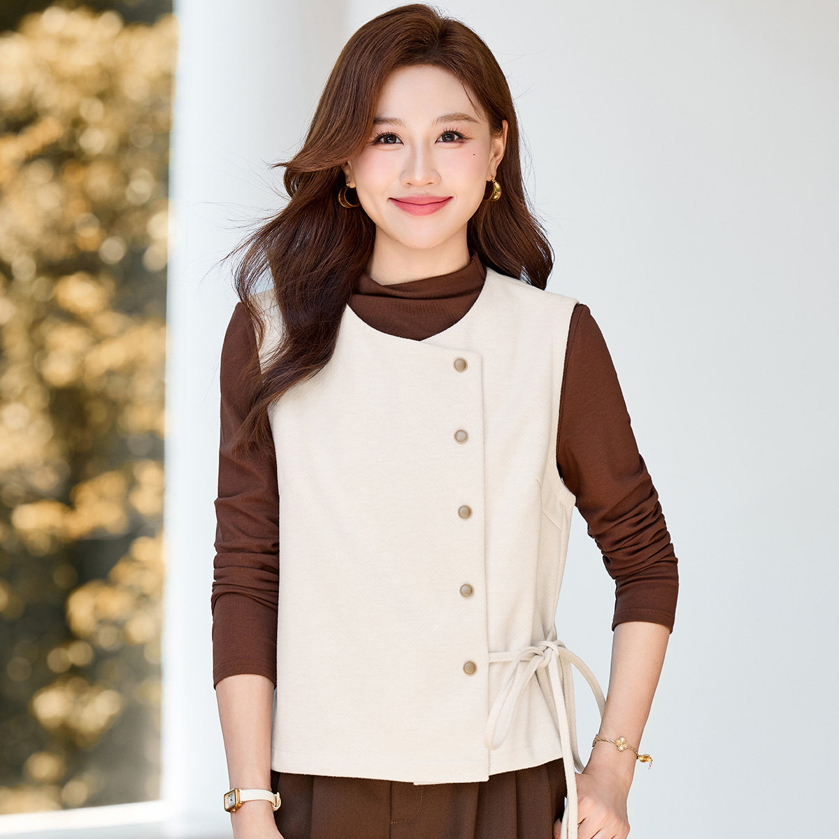 短款小个子无袖背心马甲女