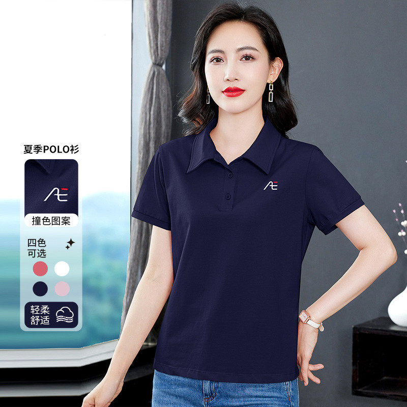 GCMUSCLE翻领短袖t恤女夏季2025新款时尚POLO衫宽松上衣