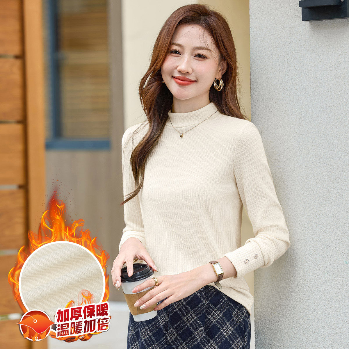 GCMUSCLE品牌打底衫女正品高档半高领秋冬加绒保暖高级感气质上衣