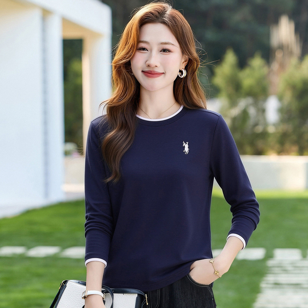 长袖t恤女春季内搭打底衫可外穿2026新款早春女装爆款上衣薄