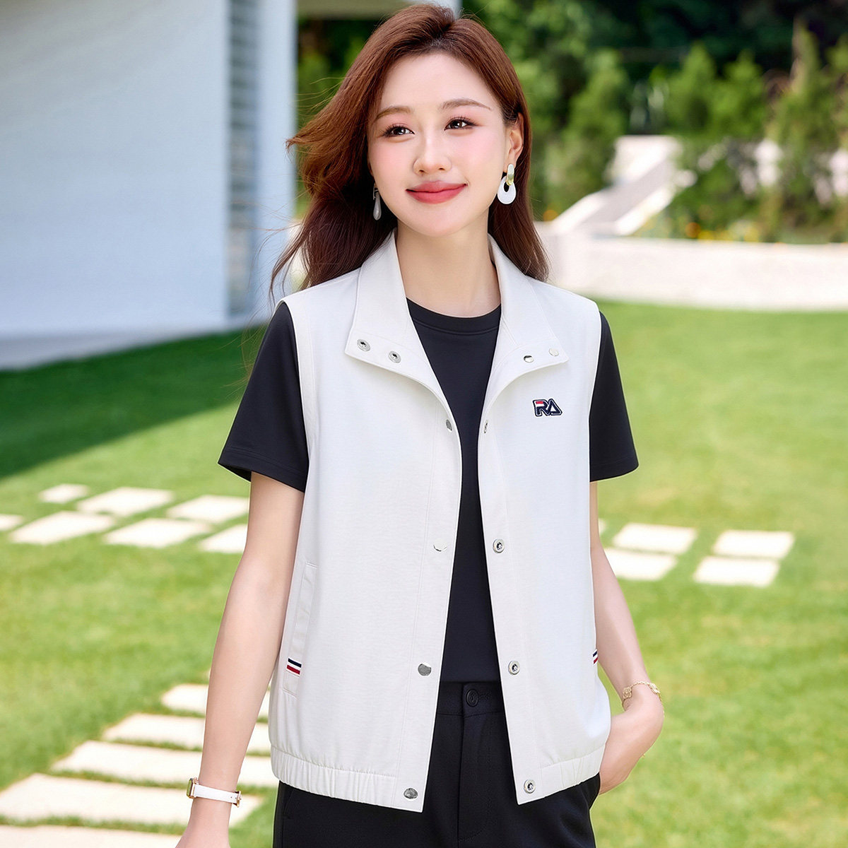 休闲无袖外穿运动背心女士薄马甲