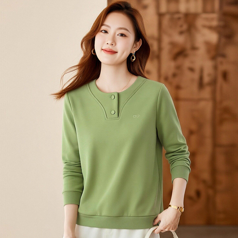 春季圆领卫衣女春秋2026年早春新款洋气宽松外套休闲短款女士上衣