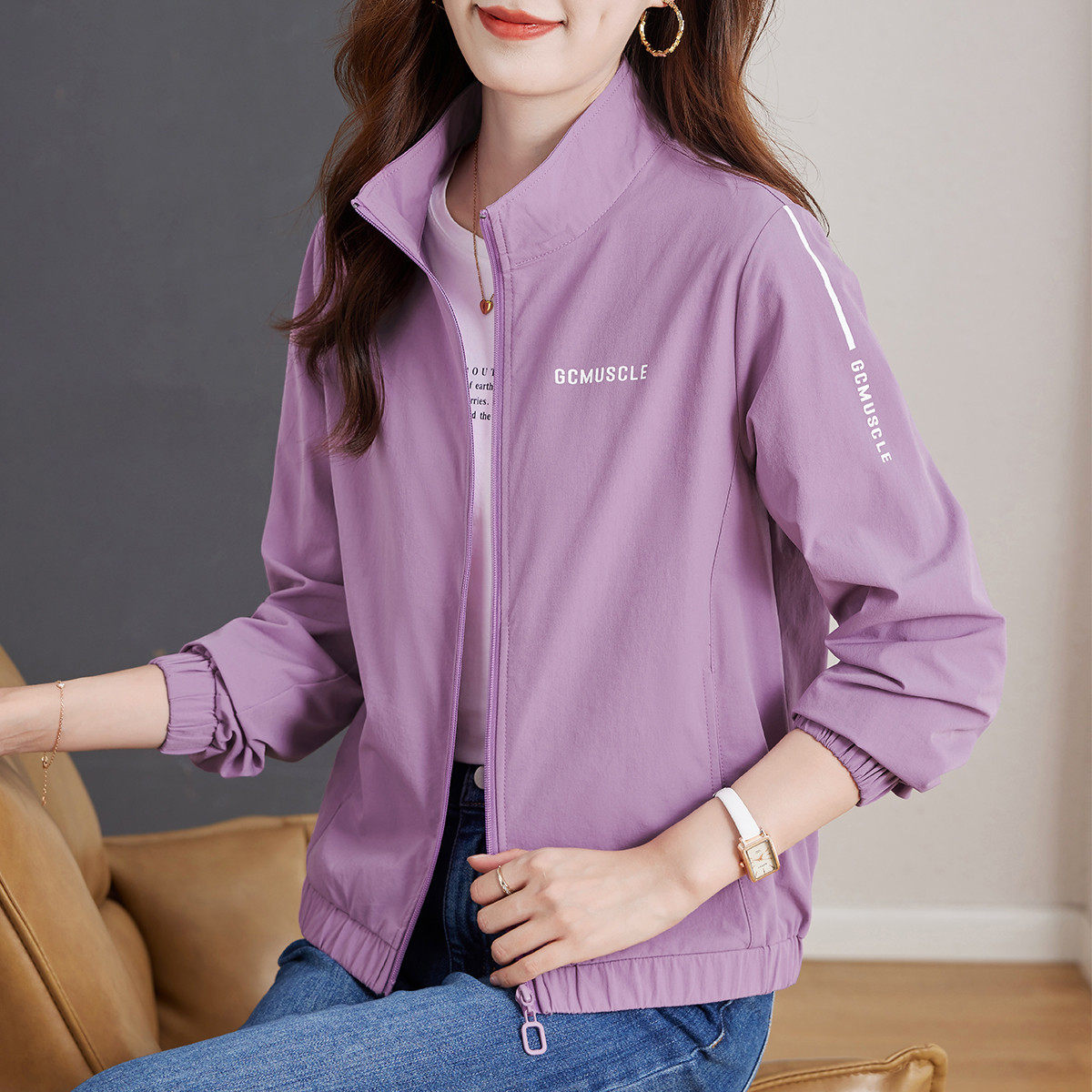 小个子外套女春秋款2026新款早春时尚户外夹克透气运动气质薄上衣