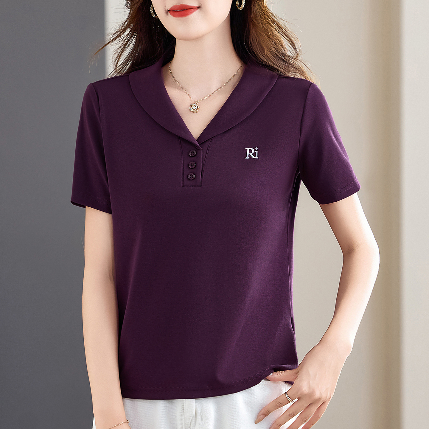 2025夏季新款海军领时尚短袖T恤