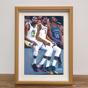 篮球相框书桌摆台KD杜兰特装饰画球星海报画框背景墙挂画生日礼物