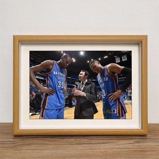 威少维斯布鲁克相框书桌摆台杜兰特KD装饰画海报画框挂画生日礼物