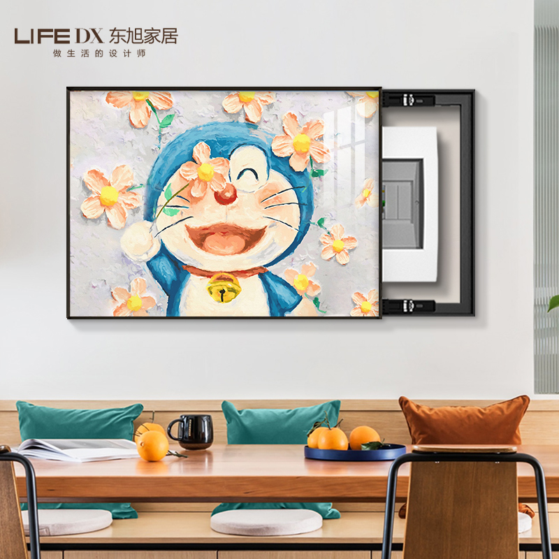 哆啦A梦电表箱装饰画2025新款配电箱卡通动漫卧室弱电箱遮挡挂画图片