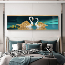卧室装饰画主卧床头挂画天鹅高级感轻奢风温馨客厅沙发背景墙壁画