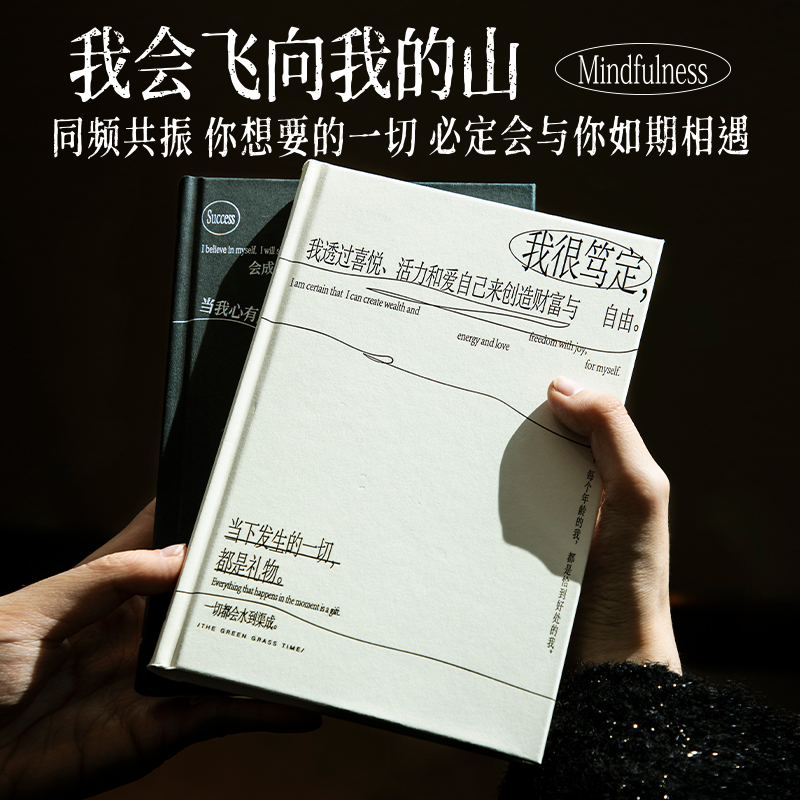 青禾纪我会飞向我的山简约笔记本本子高颜值日记本加厚学生记事本