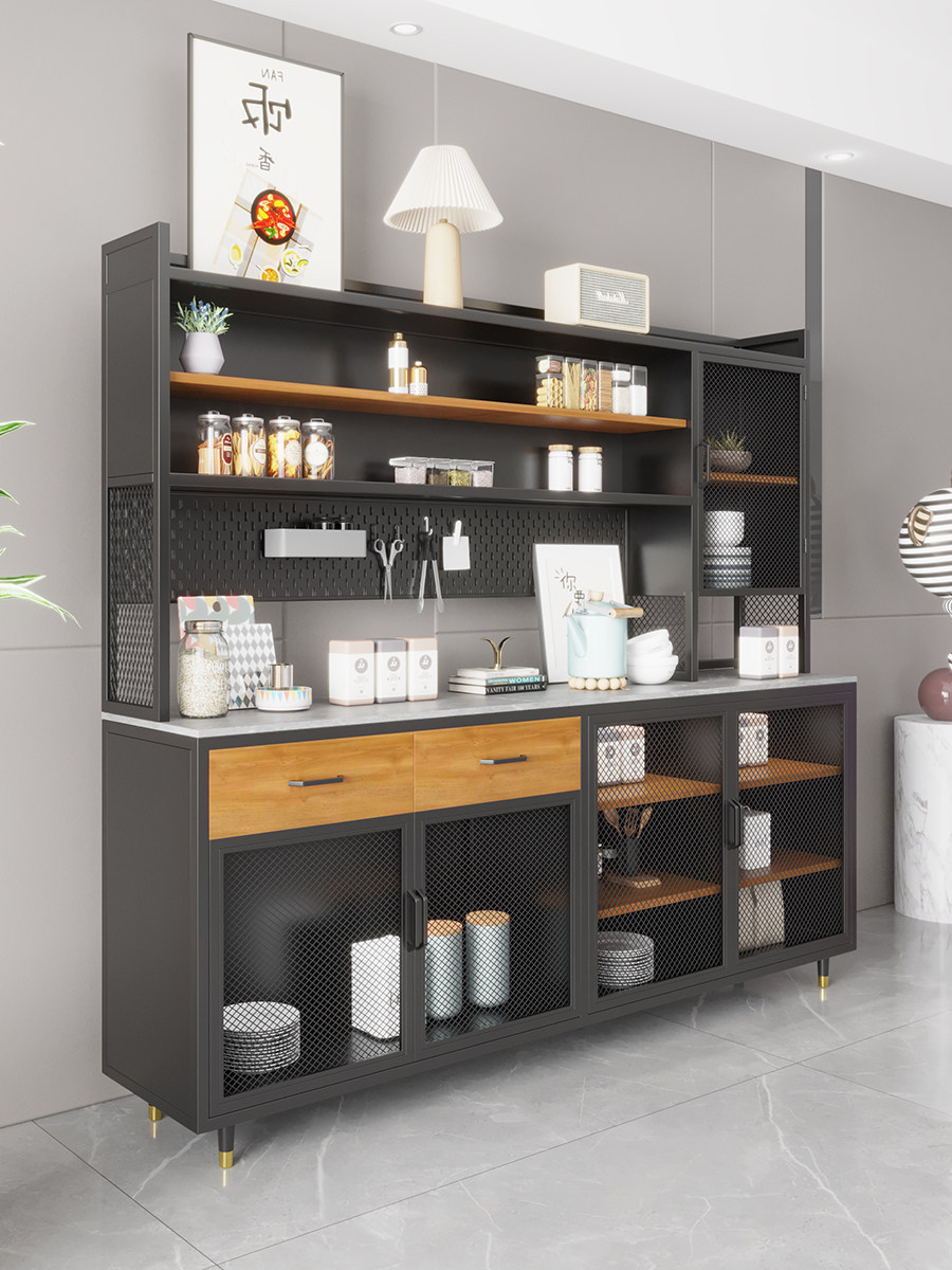 多功能铁艺餐边柜高柜餐厅厨房备餐柜实木靠墙玻璃茶水柜家用定制,商业/办公家具,成套办公家具,淘宝优惠券,粉丝福利购,淘宝优惠卷