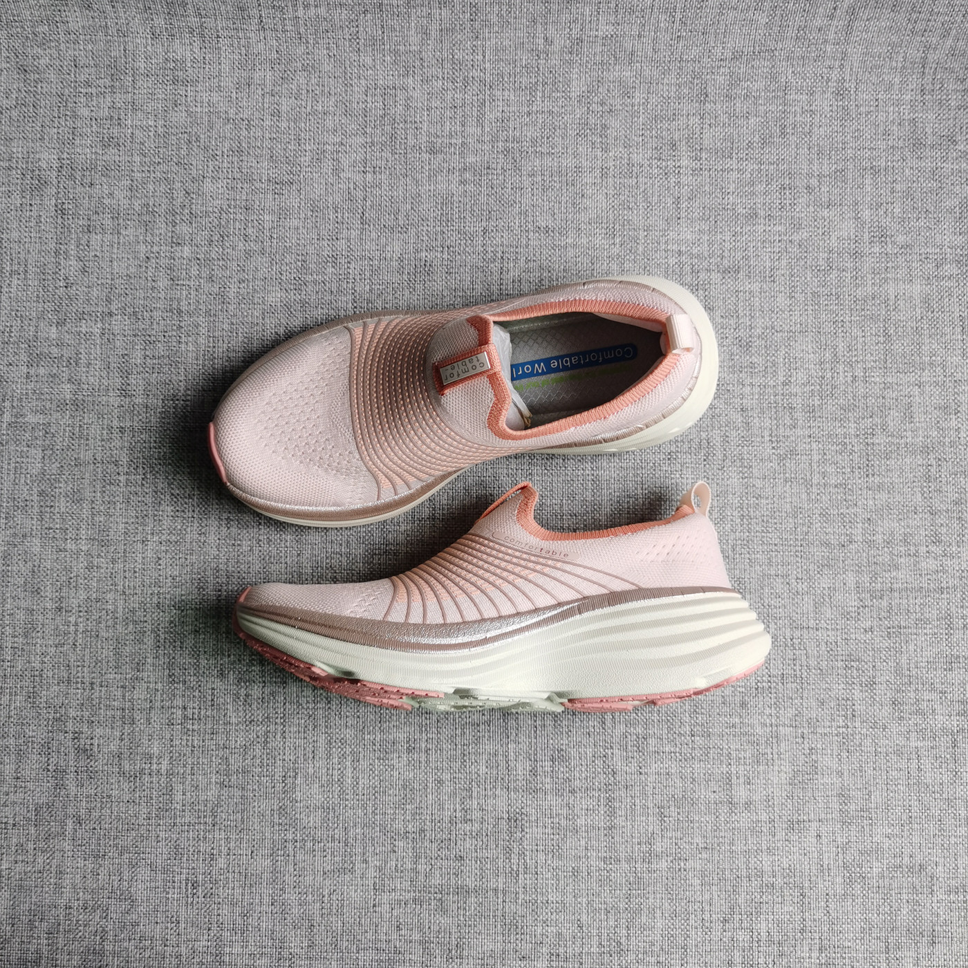 健步鞋女秋季新款飞织网面透气一脚蹬懒人鞋厚底缓震超轻妈妈鞋,女鞋,健步鞋,淘宝优惠券,粉丝福利购,淘宝优惠卷