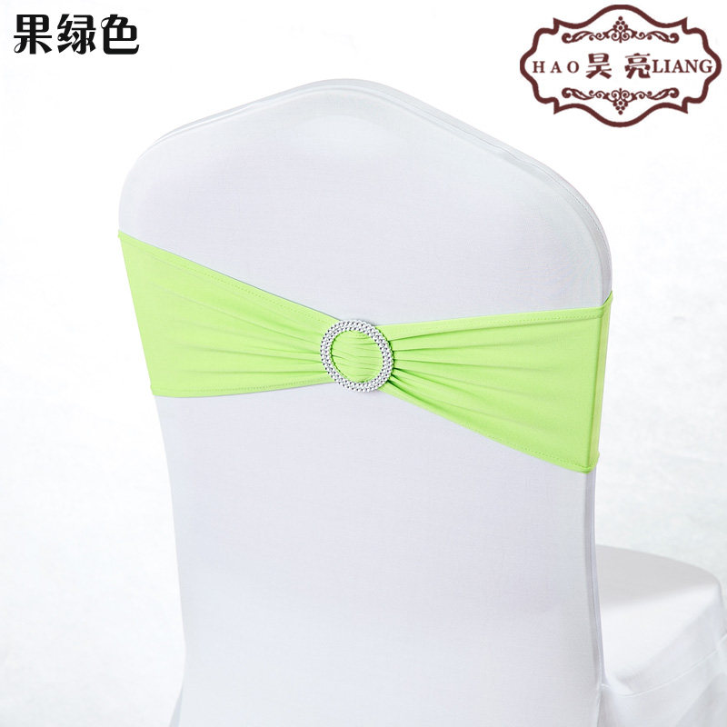 婚庆免系蝴蝶结绑带弹力椅套椅背花装饰钻扣椅背扣酒店婚礼道具