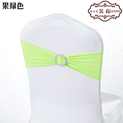 婚庆免系蝴蝶结绑带弹力椅套椅背花装饰钻扣椅背扣酒店婚礼道具