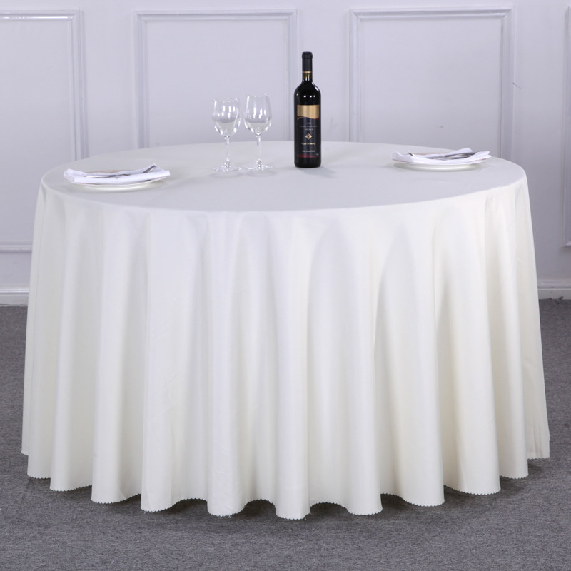 加厚酒店圆桌桌布餐厅饭店台布布艺纯色会议欧式白色婚庆婚礼圆形