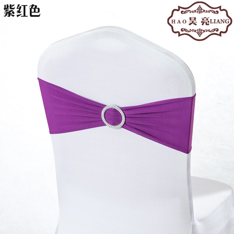 婚庆免系蝴蝶结绑带弹力椅套椅背花装饰钻扣椅背扣酒店婚礼道具
