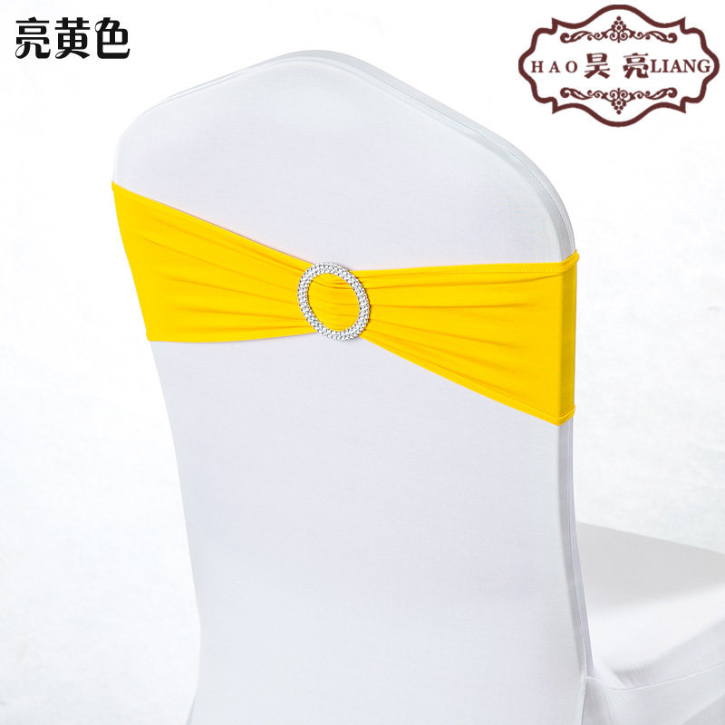 婚庆免系蝴蝶结绑带弹力椅套椅背花装饰钻扣椅背扣酒店婚礼道具