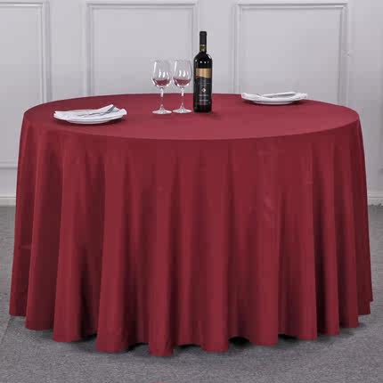 加厚酒店圆桌桌布餐厅饭店台布布艺纯色会议欧式白色婚庆婚礼圆形