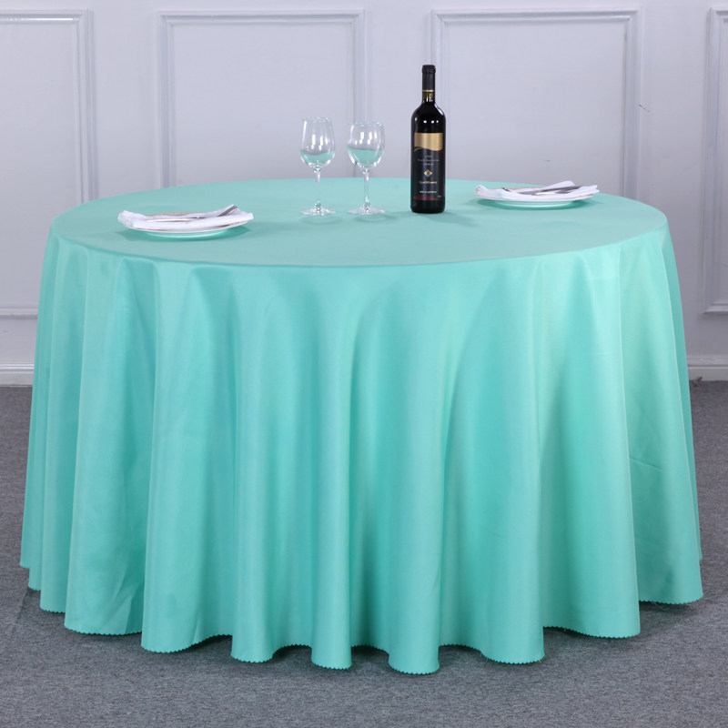 加厚酒店圆桌桌布餐厅饭店台布布艺纯色会议欧式白色婚庆婚礼圆形