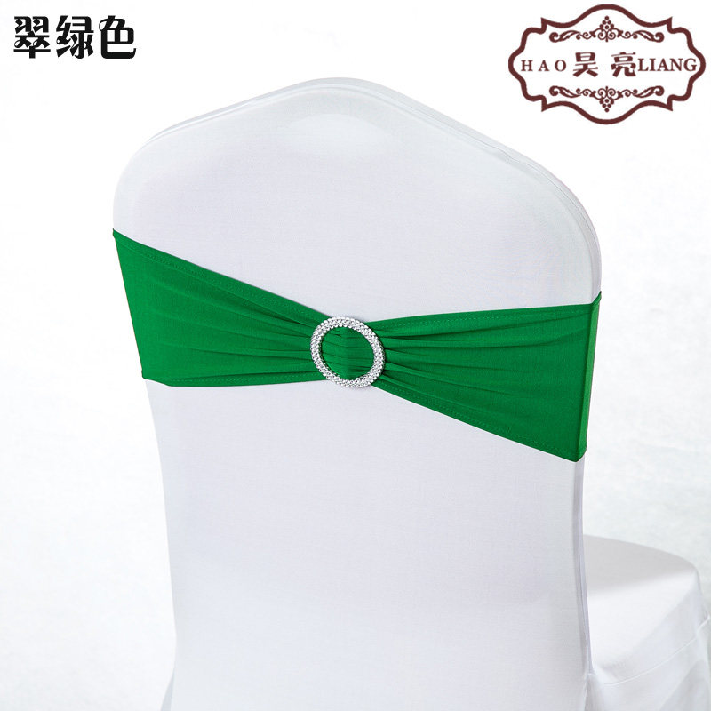 婚庆免系蝴蝶结绑带弹力椅套椅背花装饰钻扣椅背扣酒店婚礼道具