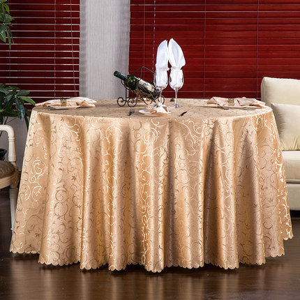 酒店圆桌桌布布艺饭店餐厅方形台布圆形欧式婚庆家用餐桌布茶几布
