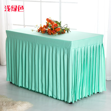 定做办公会议桌布桌裙布艺台布活动冷餐签到桌布台裙长方形桌罩套