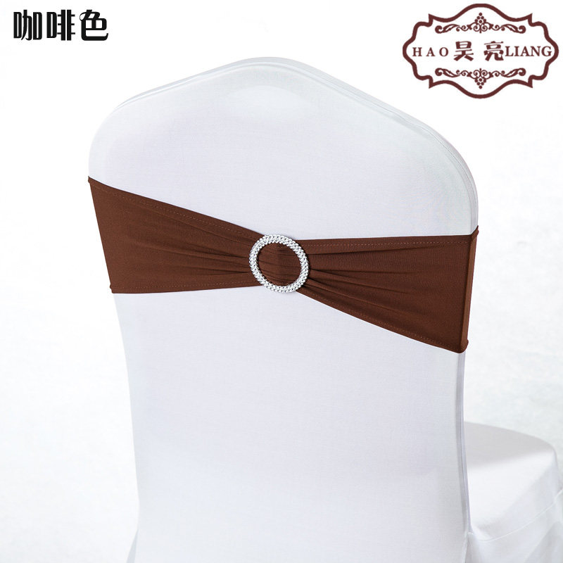 婚庆免系蝴蝶结绑带弹力椅套椅背花装饰钻扣椅背扣酒店婚礼道具