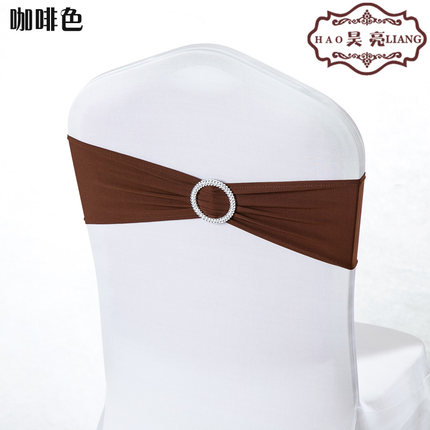 婚庆免系蝴蝶结绑带弹力椅套椅背花装饰钻扣椅背扣酒店婚礼道具