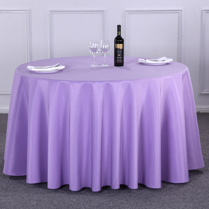 加厚酒店圆桌桌布餐厅饭店台布布艺纯色会议欧式白色婚庆婚礼圆形