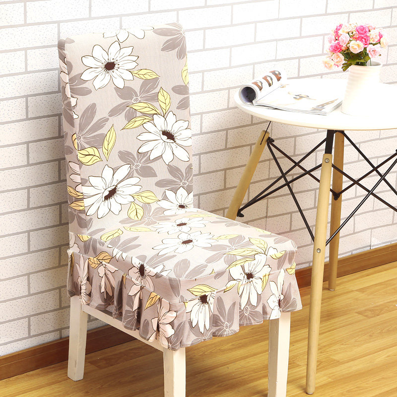家用弹力椅套连体餐椅套简约现代凳子套罩椅子套酒店座椅套布艺