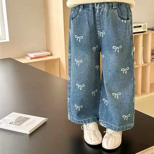 女童牛仔裤2026新款春秋儿童韩版洋气时髦裤子宝宝休闲直筒长裤潮