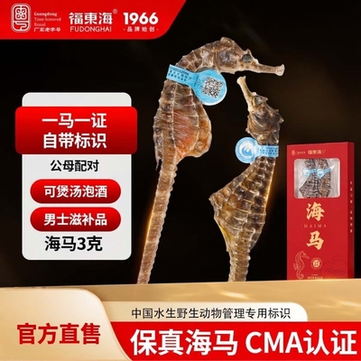 福东海大海马干货公母配对海龙海马干增炖高汤中煲汤药材正品泡酒