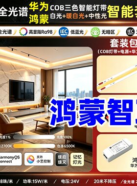 支持华为鸿蒙三色智能COB音乐律动跑马客厅书房天花吊顶灯带