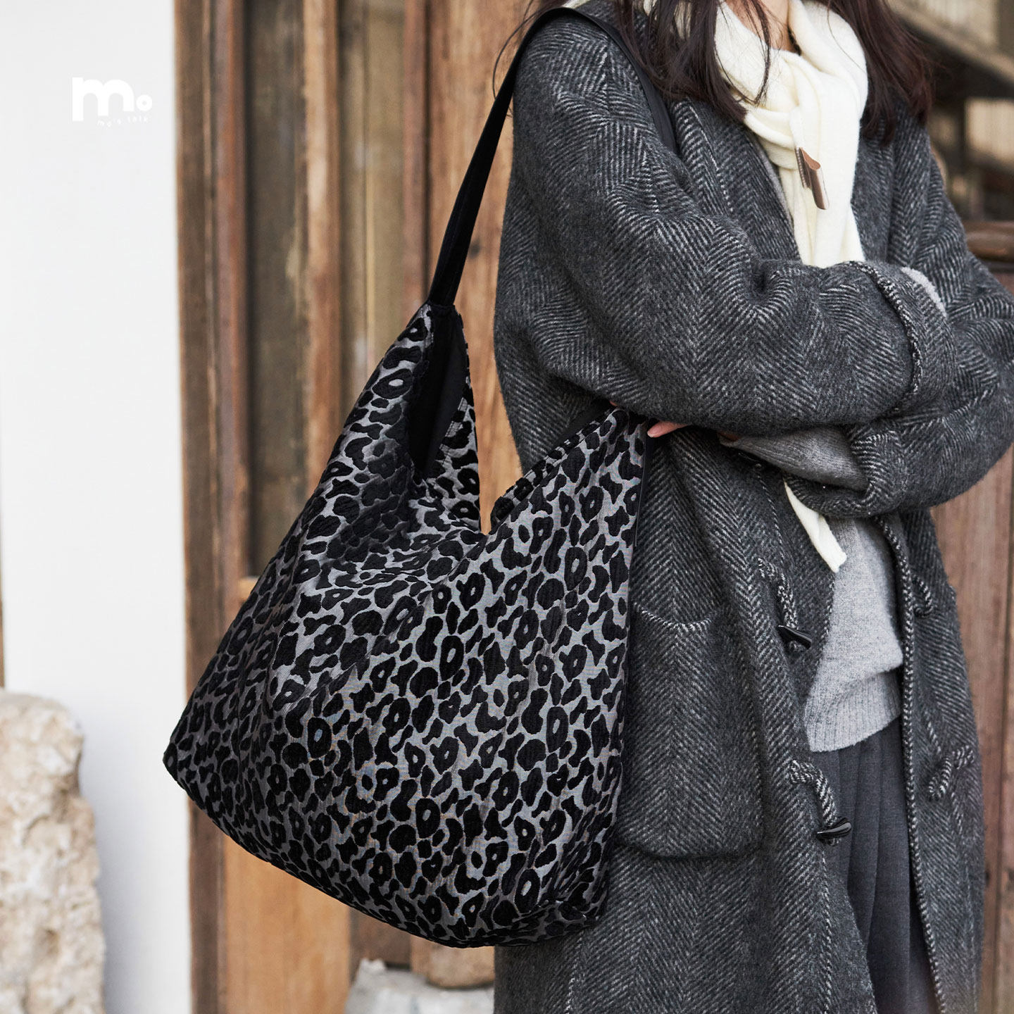 莫语『魅影』豹纹提花单肩手提包日常通勤大容量轻奢小众高级感,箱包皮具/热销女包/男包,时尚帆布包,淘宝优惠券,粉丝福利购,淘宝优惠卷