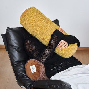 纯色含芯睡觉 客厅沙发腰靠枕 莫语 绒绒毛ins风抱枕圆柱长条枕