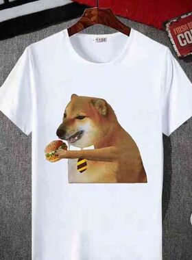 2025新款短袖t恤男女夏季搞怪柴犬Cheems狗子T恤恶搞表情包上衣服