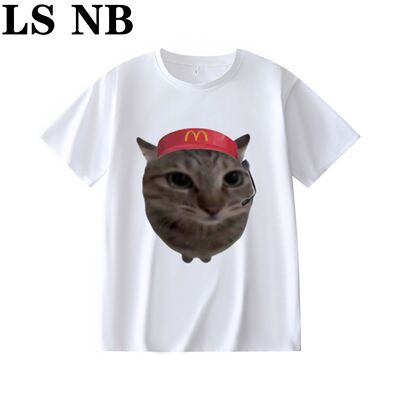 抽象搞怪猫短袖男t恤女